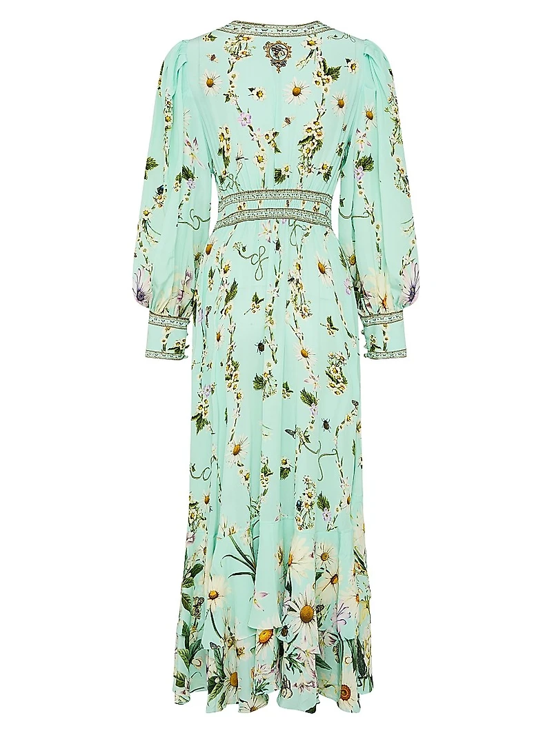 Floral Freefall Printed Silk Maxi Dress