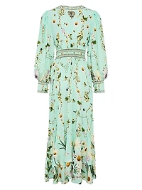 Floral Freefall Printed Silk Maxi Dress