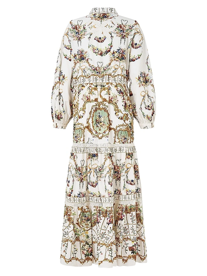 Floral Tiered Long Shirtdress