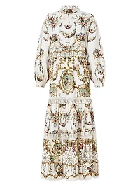Floral Tiered Long Shirtdress