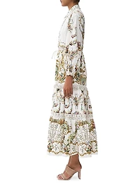 Floral Tiered Long Shirtdress