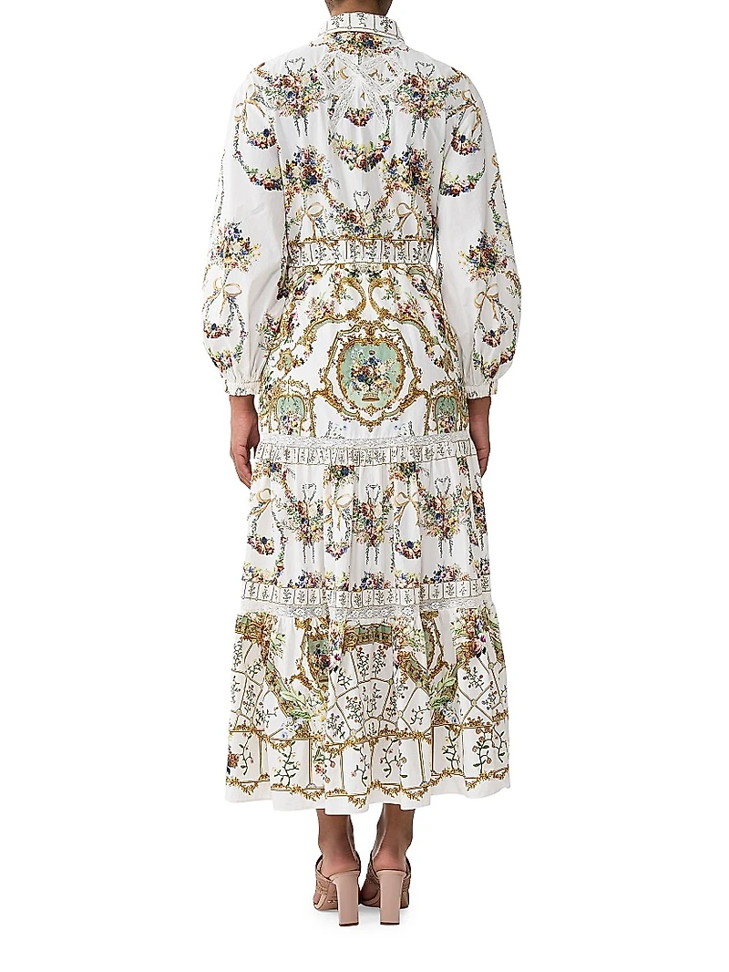 Floral Tiered Long Shirtdress