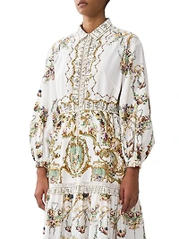 Floral Tiered Long Shirtdress
