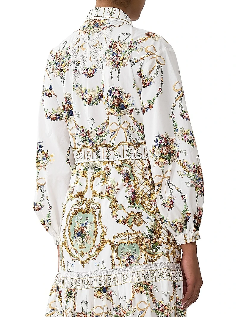 Floral Tiered Long Shirtdress