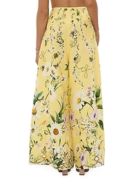 Daisy Chains Linen-Blend Wide-Leg Pants