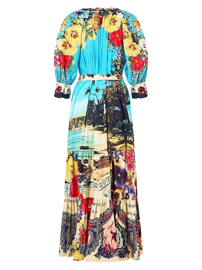 Bathing Bombshell Printed Cotton Maxi Dress