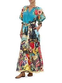 Bathing Bombshell Printed Cotton Maxi Dress