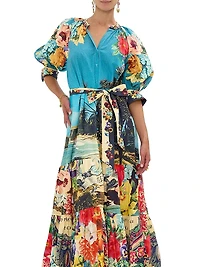 Bathing Bombshell Printed Cotton Maxi Dress