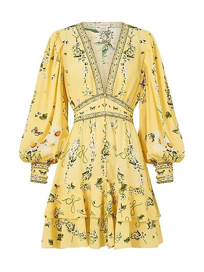 Daisy Chains Frill Silk Minidress