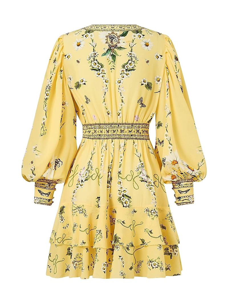 Daisy Chains Frill Silk Minidress