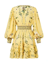 Daisy Chains Frill Silk Minidress