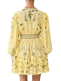 Daisy Chains Frill Silk Minidress