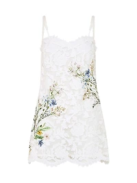 Dressing Room Drama Minimal Floral Cotton-Blend Shift Dress