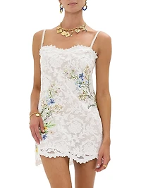 Dressing Room Drama Minimal Floral Cotton-Blend Shift Dress