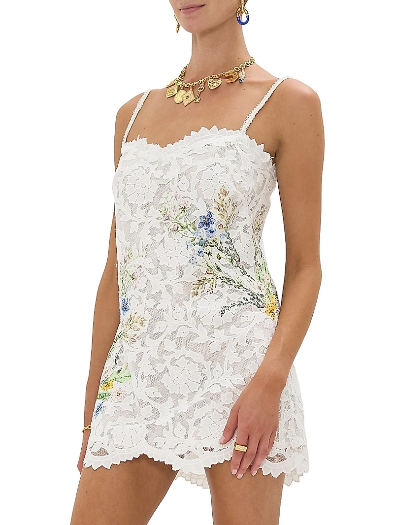 Dressing Room Drama Minimal Floral Cotton-Blend Shift Dress
