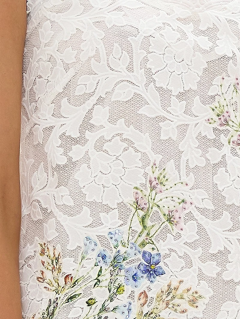 Dressing Room Drama Minimal Floral Cotton-Blend Shift Dress
