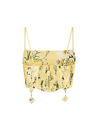 Daisy Chains Corset Linen Crop Top