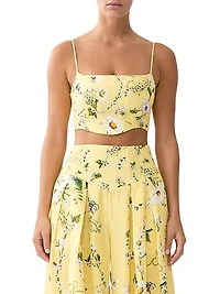 Daisy Chains Corset Linen Crop Top