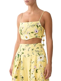 Daisy Chains Corset Linen Crop Top