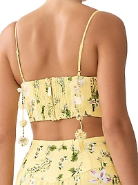 Daisy Chains Corset Linen Crop Top