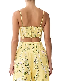 Daisy Chains Corset Linen Crop Top