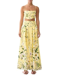 Daisy Chains Corset Linen Crop Top