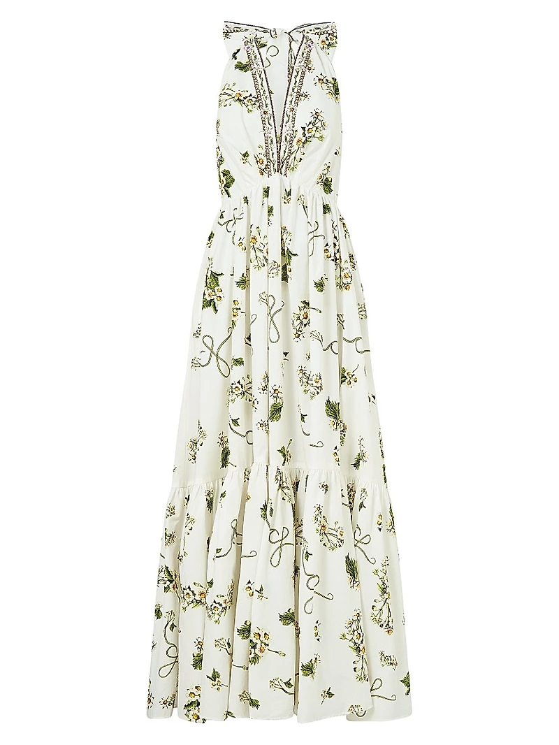 Botanical Utopia Printed Cotton Maxi Dress