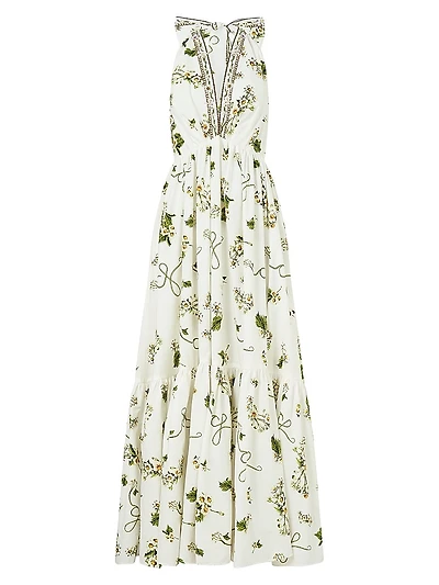 Botanical Utopia Printed Cotton Maxi Dress