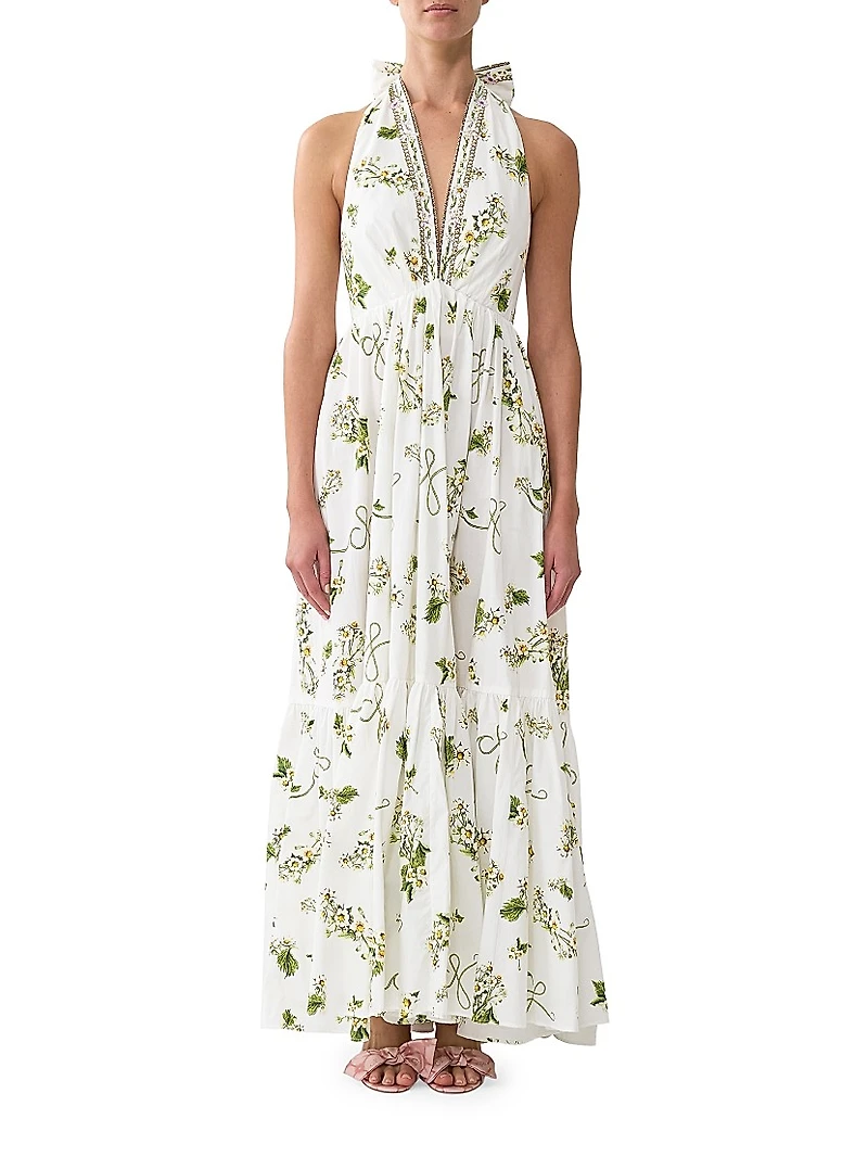 Botanical Utopia Printed Cotton Maxi Dress