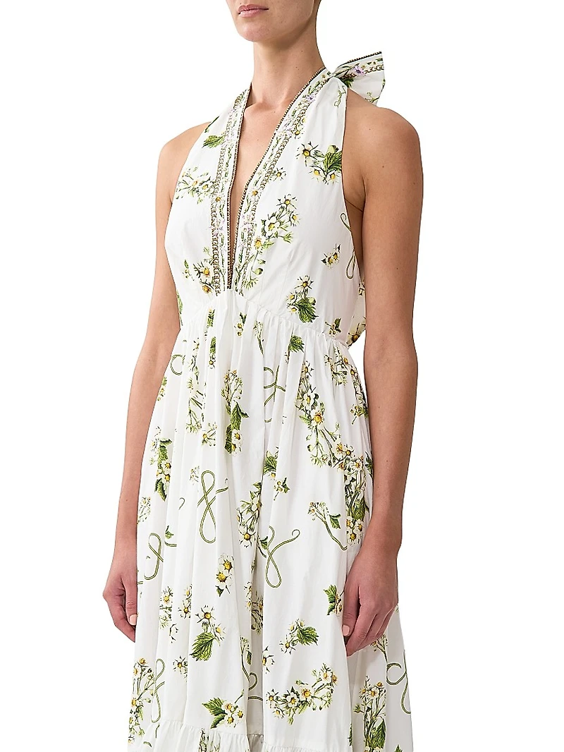Botanical Utopia Printed Cotton Maxi Dress