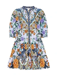 Luscious Lisbon Floral Cotton Minidress
