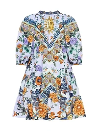 Luscious Lisbon Floral Cotton Minidress