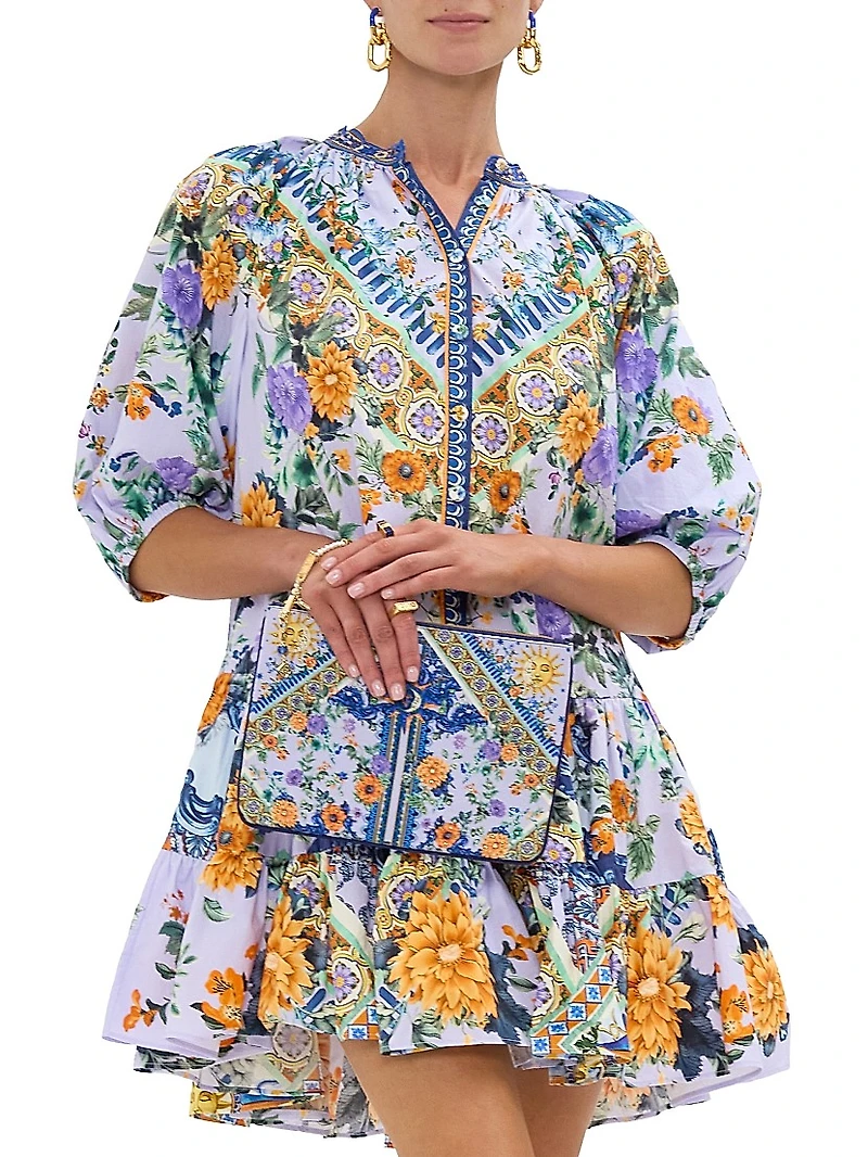 Luscious Lisbon Floral Cotton Minidress