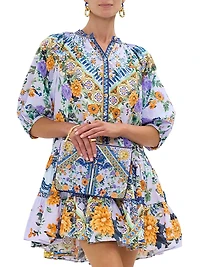 Luscious Lisbon Floral Cotton Minidress