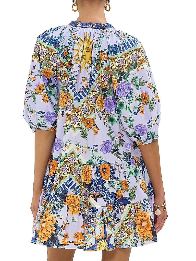 Luscious Lisbon Floral Cotton Minidress