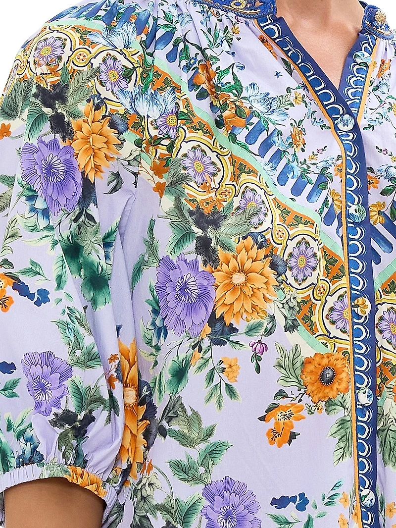 Luscious Lisbon Floral Cotton Minidress