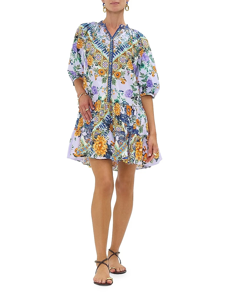 Luscious Lisbon Floral Cotton Minidress