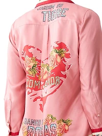 Pink Porto Floral Silk Pajama Shirt