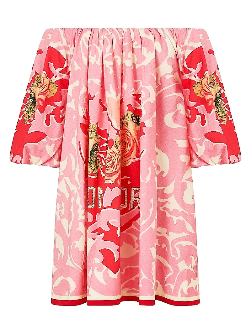 Pink Porto Printed Cotton Minidress