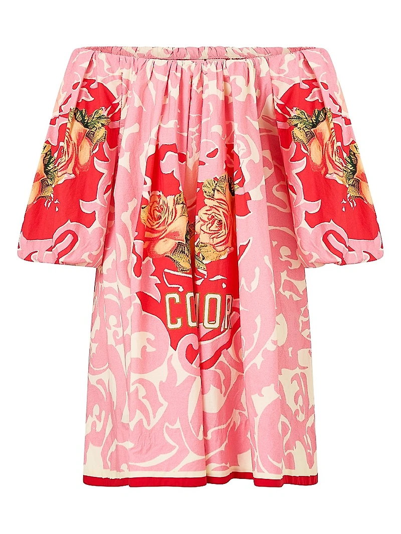 Pink Porto Printed Cotton Minidress