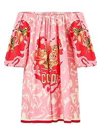 Pink Porto Printed Cotton Minidress