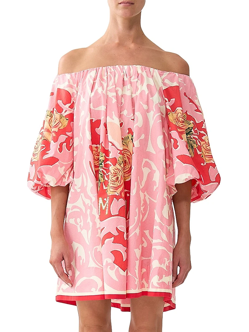 Pink Porto Printed Cotton Minidress