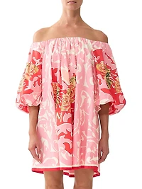 Pink Porto Printed Cotton Minidress