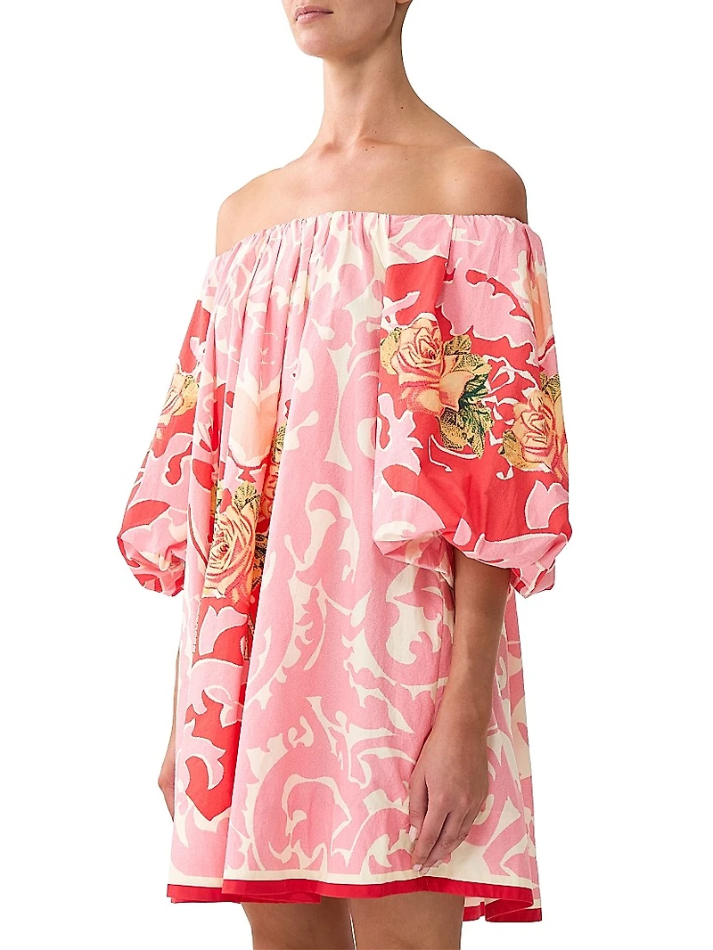 Pink Porto Printed Cotton Minidress