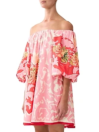 Pink Porto Printed Cotton Minidress