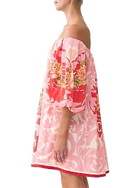 Pink Porto Printed Cotton Minidress