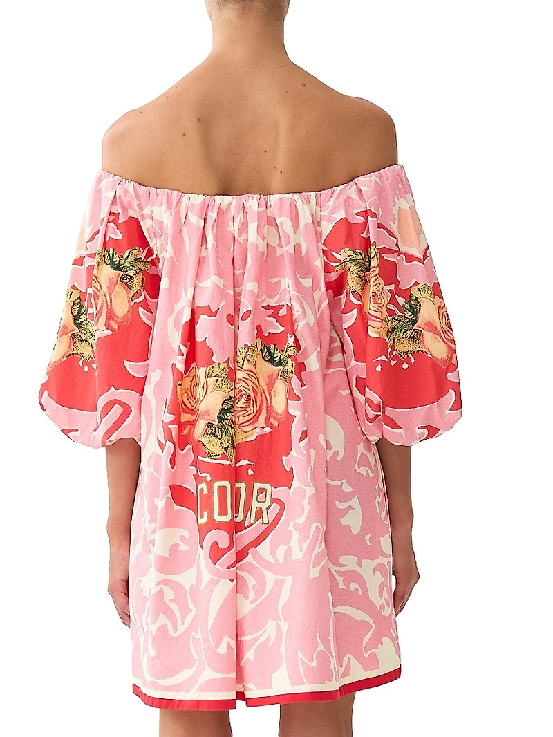 Pink Porto Printed Cotton Minidress