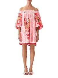 Pink Porto Printed Cotton Minidress