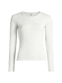 Pointelle Slim-Fit Long-Sleeve T-Shirt