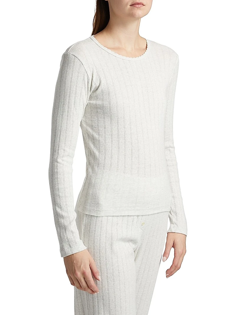 Pointelle Slim-Fit Long-Sleeve T-Shirt